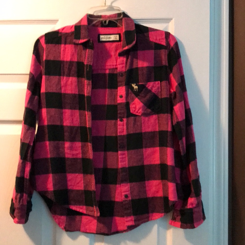 Pink flannel shirt from Abercrombie kids
